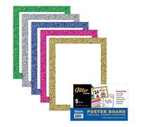 BAZIC Poster Board Glitter Color 11" X 14", Sparkling Frame Colored Poster Board Paper for Christmas Wedding Birthday Craft Project (5/Pack), 1-Pack
