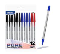 BAZIC Pure Assorted Color Stick Pen (12/Pack)