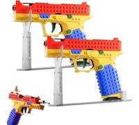 Bazilbazos Tactical DIY Building Block Handle Set, Funny DIY Building Blocks Kit with Display Stand for Adults, Creative Team Buildings Activity, for Outdoor Team Activities & Festival Gift (2pcs)