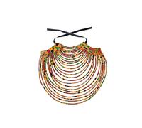 BAZINRICHE African Necklaces for Women Kente Multi-Strand Necklace Collar Jewelry Handmade, L, Cotton, No Gemstone