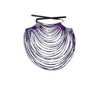 BAZINRICHE African Necklaces for Women Kente Multi-Strand Necklace Collar Jewelry Handmade, L, Cotton, No Gemstone