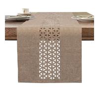 BAZIOE Linen Table Runner - Beige Modern Washable for Dining Table Decoration 35x183cm