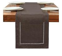 BAZIOE Linen Table Runner - Brown, Washable, Modern for Kitchen Dining Table Decoration, Restaurant, Christmas Party (13x72 Inches)