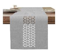BAZIOE Linen Table Runner - Modern Grey Washable Table Decoration 35x183cm