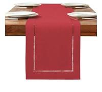 BAZIOE Linen Table Runner - Red, Washable Modern Linen for Kitchen Dining Table Decoration, Restaurant, Christmas Party - 13x72Inches