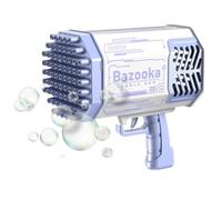 Bazooka 69 Outputs LED Bubble Gun Purple and White Rechargeable Battery Multi-Color Light Effects for Kids