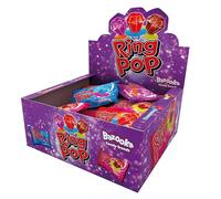 Bazooka Ring Pop Lollipops | 4 Assorted Flavours | Blue Raspberry - Strawberry - Cola - Blackcurrant | Vegetarian & Vegan | Gluten-Free| Individually Wrapped | Party Pack | Kids Party Favour - 24 Pack