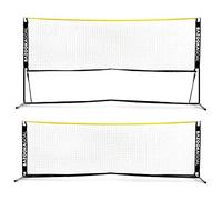 BazookaGoal Football Tennis Net 9.8x3.3ft Complete Set - Adjustable and Foldable Badminton Net Training Tennis Net for Kids and Adults