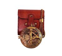 BAZROSS Brass Sundial Compass - Push Open Compass - Unique Gift for Men - Beautiful Handmade Gift - Steampunk Clock for Him - Antique Decor-Vintage Compass