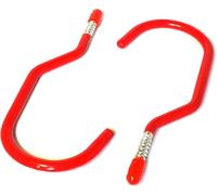 Bazzaree 2X 6 Heavy Duty Bike & Tool Hanging Hooks - Wall Mount Garage, Shed & Garden Storage Organizer - Red Glossy, Anti-Scratch PVC Coated - Space-Saving Bicycle Hangers