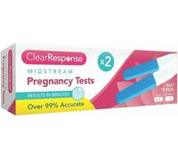Bazzaree Clear Response 2-Pack Midstream Pregnancy Test - Over 99% Accurate, Fast 1-Minute Results - Easy Home Early Detection Kit - Individually Wrapped for Family Planning