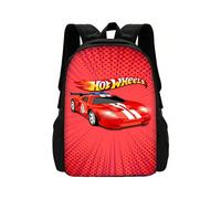 (BB-193LCH54A5) Hot Wheels Cars Child School Backpack with Lunch Bags ,Pencil Bags ,School Bags for Boys Girls Best Gift