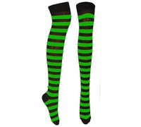 BB Accessories Black & Green Over The Knee Cotton Socks Stripe Size 4-5.5