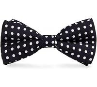 BB Accessories Satin Bow Tie - Dots White on Black
