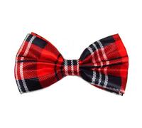BB Accessories Satin Bow Tie - Tartan Red