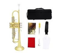 Bb B Flat Trumpet Brass Tube Golden With Silver Exquisite Musical Instrument With Box Gloves Mouthpiece Strap Brush