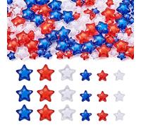 BB Beadthoven 450Pcs Acrylic Star Beads Blue Red White Transparent Pony Beads for DIY Necklace Bracelet Jewelry Making