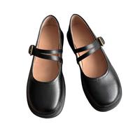 BB BEROBELLO Fashion is an Attitude Women's Classic T-Strap Mary Jane Flats Soft Leather Uniform Dress Shoes, Black 2, 6 UK