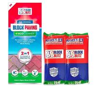 BB Block Blitz Original Eco Block Paving & Patio Decking Cleaner Weed, Moss & Algae Remover Sachets Biodegradable Outdoor Cleaner (Pack of 1 = 2 sachets)