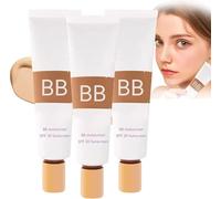 BB Blur Tinted Moisturizer Spf 30, BB Cream Tinted Moisturizer, Instantly Hydrates and Smooths Skin, Full Coverage, Oil-Free & Light, Matte Moisturizer with Brush (3 Pcs)