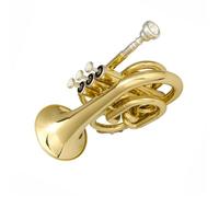 Bb Brass Pocket Trumpet Lacquer Musical Instruments Professional Stainless Steel Beginner Full Tone