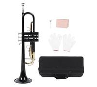 Bb Brass Trumpet Instrument Set with Double Water Proof Valves Black for Student School Band Orchestra Adult