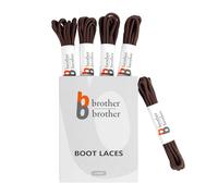 BB BROTHER BROTHER Black and Brown Round Boot Shoe Laces (5 Pairs), Heavy Duty Non Slip Replacement Shoelaces, 3/16" Thick 3.5mm Shoe Strings for Men’s and Women’s Work, Hiking, Winter, Walking Boots