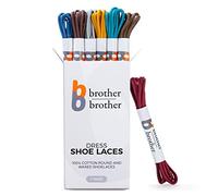 BB BROTHER BROTHER Colored Oxford Shoe Laces (7 Pairs) 100% Cotton Round and Waxed Shoelaces for Dress Shoes | Gift Box with Burgundy, Blue, Brown, Gray, Mustard, Lt Blue, Chocolate Shoe Strings