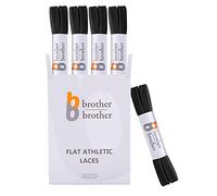 BB BROTHER BROTHER Flat Shoe Laces for Sneakers Black (5 Pairs), Heavy Duty Replacement Shoelaces, 5/16" Shoe Strings for Men’s and Women’s Converse, Running Gym Trainers, Sports and Casual Shoes 47''