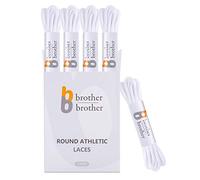 BB BROTHER BROTHER Round Athletic Shoe Laces White (5 Pairs) Heavy Duty Replacement Shoelaces, 1/8" 4mm Shoe Strings for Men’s and Women’s Running Sneakers, Gym Trainers, Work Boots, Sports Shoes 45''
