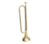 BB Bugle Yellow Brass Cavalry Trumpet with Gloves 47cm for Beginners Kids Party Easy to Play Brass Instrument