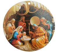 (Bb) Christmas Decorations Sale Clearance 2024 Christmas Stereoscopic Vision Birth Blessing Pendant 3D Effect Birth Acrylic Car Hanging Ornaments Xmas Deco