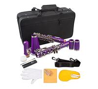 Bb Clarinet For StudentLine - ABS 17-Key Cupronickel Nickel-Plated Keys, Student Clarinet with Carry Case, Gloves, Cleaning Cloth & Reed Kit, Ideal Starter & School Band Woodwind Instrument