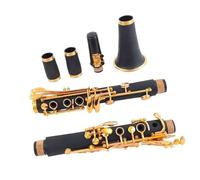 Bb Clarinet Gold Lacquer 17 Keys Black Woodwind Instrument Professional Clarinet