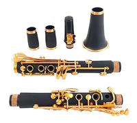 Bb Clarinet Lacquer Gold 17 Keys Black Clarinete Beginner Clarinet