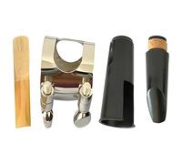 Bb Clarinet Mouthpiece Kit, Bakelite Mouth Piece with Reed, Cap, Silver Clip and Teeth Cushions, Portable Woodwind Instrument Accessories for Beginners