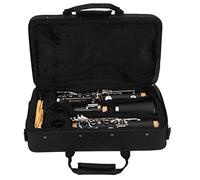 Bb Clarinet Set, 17 Key Bb Flat Clarinet Instruments Set with Hard Case Cleaning Cloth Reed, Black Beginner Clarinet Musical Instrument for Students School Band Adult Orchestra