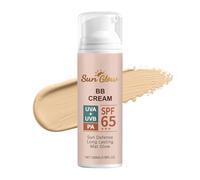 BB Cream Glow, SPF 65+ Nourishing Cosmetic, Moisturising Foundation Aid with Smooth Texture, Long Lasting Makeup Tool with Finish, Modern Beauty Accessory, 1.73 x 1.73 x 5.43 Inches