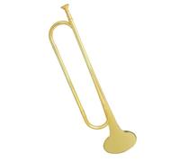Bb Flat Bugle Trumpet With Mouthpiece Brass Musical Instrument Horn For School Band Cavalry(Color:Gold)