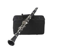 Bb Flat Clarinet Black Bakelite Silver Keys Woodwind Instrument with Carry Case Reed Cleaning Cloth Mini Screwdriver