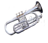 Bb Flat Cornet Trumpet Instrument Silver Plated Trompeta With Mouthpiece And Carry Case Musical Instrument Professional (Color : Silver and gold)
