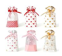 BB FUN HOUSE 30pcs Small Candy Drawstring Gift Bags Set, Assorted Holiday Present Wrapping Colorful Decorations for Party Favors