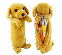BB FUN HOUSE Pencil Case for Boy, 3D Dog Kids Pencil Pouch Plush Dog Toy Medium Animal Stuffed Storage Pen Bag for School Supplies, Golden Retriever
