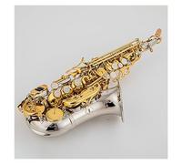 Bb High-pitched Saxophone Brass Silver Plated Body Golden Key Woodwind Instrument B Flat Sax Saxophone for Student