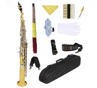Bb High-pitched Saxophone Golden Silver Double Color Brass Straight Pipe Sax Wind Instrument With Leather Box Saxophone for Student
