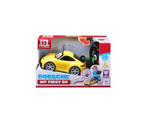 BB Junior Porsche 911 GT3 My First RC Car, Yellow Electric Remote Control Vehicle, Easy-to-Use Controls for Forward and Backward Movement, Perfect for Young Children 2 Years+