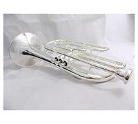 Bb Key Marching Trombone Lacquer Silver Plated With Case Mouthpiece Brass Musical Instruments Trumpet Set (Silver)