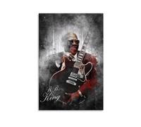 BB King Poster Art Guitar Wall Decor Music Legend Print Blues Artist Artwork Vintage Style Home Decoration Unique Gift for Music Lovers Black And White Aesthetic Gift 24x36inch(60x90cm) Unframed