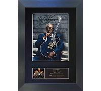 BB KING Signed Autograph Mounted Photo Reproduction PRINT A4 Very Rare (297 x 210mm) #565 (Black Frame)