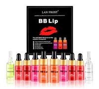 BB Lip Glow Ampoule Serum Starter Kit, Semi-Permanent Makeup Treatment, Lip Gloss BB Lip Serum, Contains 8 Bottles Lips Care Serums Exfoliating Gel and Lip Balm Serums